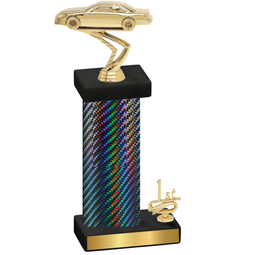 Accented Single Black Carbon Fiber First Place Cars Trophy