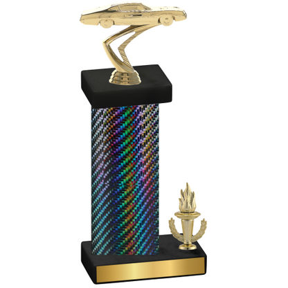 Accented Single Black Carbon Fiber Victory Cars Trophy