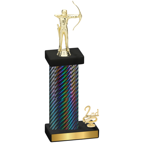 Accented Single Black Carbon Fiber Second Place Archery Trophy