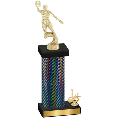 Accented Single Black Carbon Fiber First Place Basketball Trophy