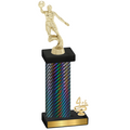 Accented Single Black Carbon Fiber Fourth Place Basketball Trophy