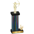 Accented Single Black Carbon Fiber Third Place Archery Trophy