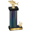Accented Single Black Carbon Fiber Fourth Place Fishing Trophy