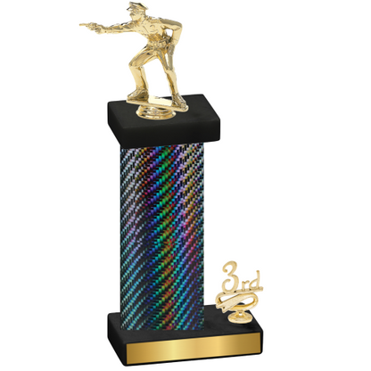 Accented Single Black Carbon Fiber Third Place Shooter Trophy