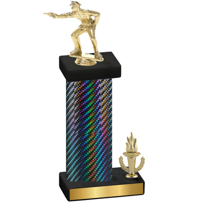 Accented Single Black Carbon Fiber Victory Shooter Trophy