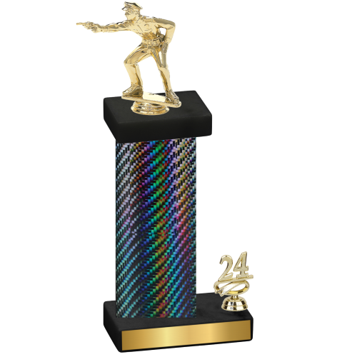 Accented Single Black Carbon Fiber Year Shooter Trophy