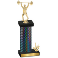 Accented Single Black Carbon Fiber First Place Weights Trophy