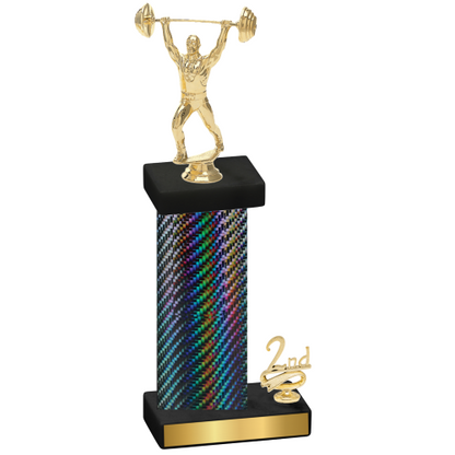 Accented Single Black Carbon Fiber Second Place Weights Trophy