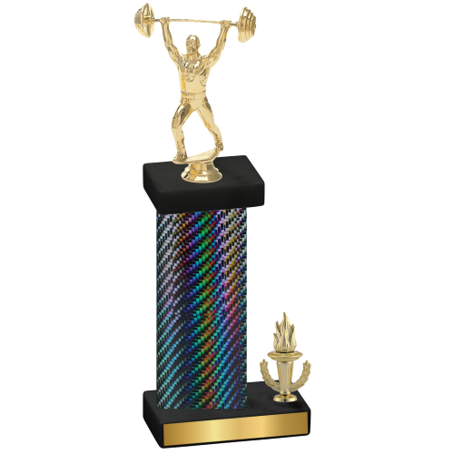 Accented Single Black Carbon Fiber Victory Weights Trophy