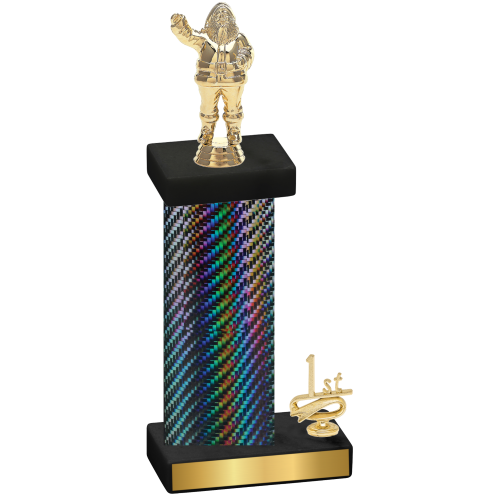 Accented Single Black Carbon Fiber First Place Holiday Trophy