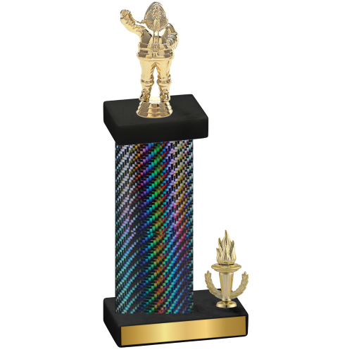 Accented Single Black Carbon Fiber Victory Holiday Trophy