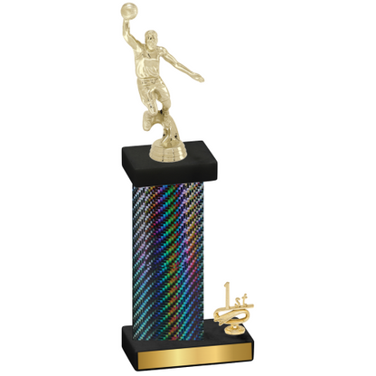 Accented Single Black Carbon Fiber First Place Basketball Trophy