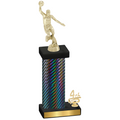 Accented Single Black Carbon Fiber Fourth Place Basketball Trophy