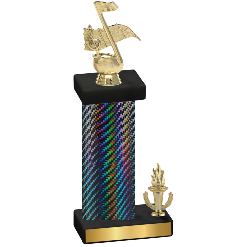 Accented Single Black Carbon Fiber Victory Music Trophy