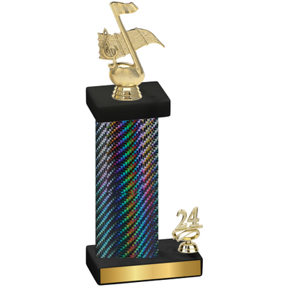 Accented Single Black Carbon Fiber Year Music Trophy