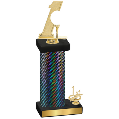 Accented Single Black Carbon Fiber First Place Golf Trophy