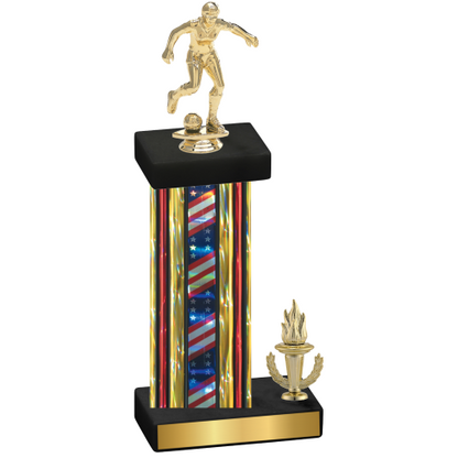 Accented Single Flag USA Victory Soccer Trophy