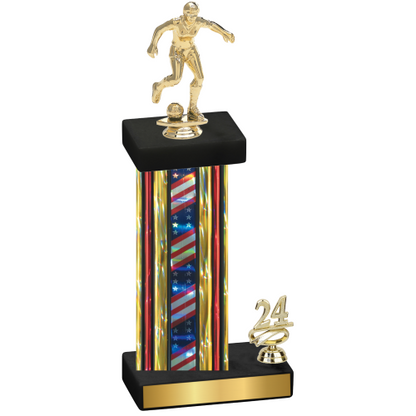 Accented Single Flag USA Year Soccer Trophy