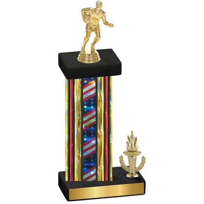 Accented Single Flag USA Victory Rugby Trophy