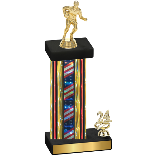 Accented Single Flag USA Year Rugby Trophy