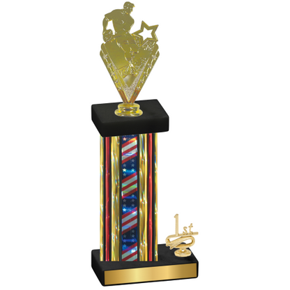 Accented Single Flag USA First Place Rugby Trophy