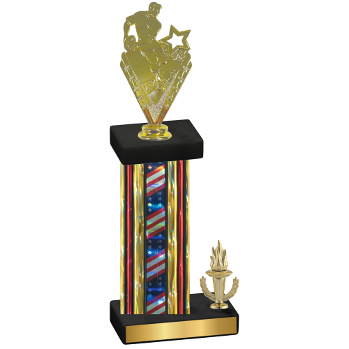 Accented Single Flag USA Victory Rugby Trophy