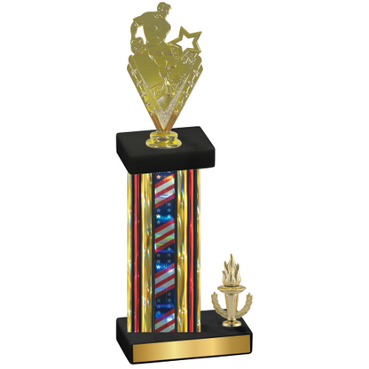 Accented Single Flag USA Victory Rugby Trophy