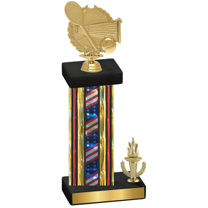 Accented Single Flag USA Victory Tennis Trophy