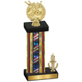 Accented Single Flag USA Victory Bowling Trophy
