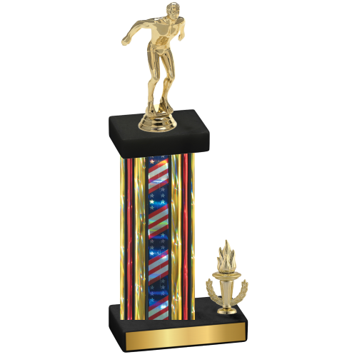 Accented Single Flag USA Victory Swimming Trophy