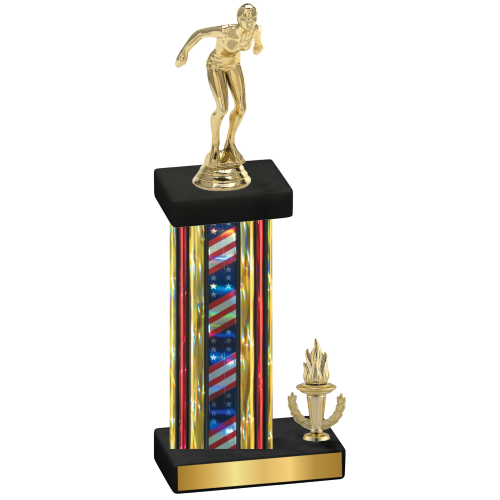 Accented Single Flag USA Victory Tennis Trophy