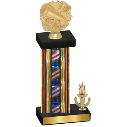 Accented Single Flag USA Victory Cheerleading Trophy