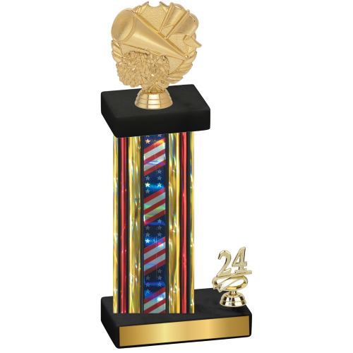 Accented Single Flag USA Year Cheerleading Trophy