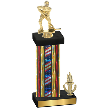 Accented Single Flag USA Victory Hockey Trophy