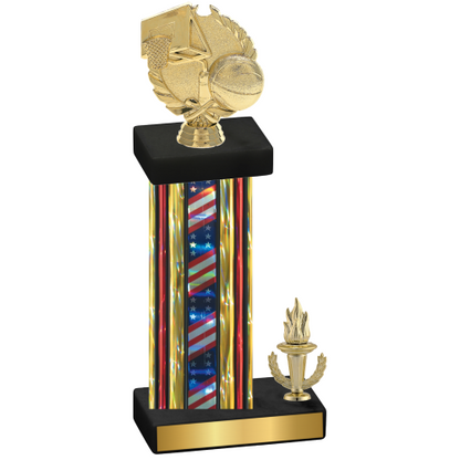 Accented Single Flag USA Victory Basketball Trophy