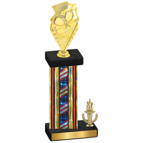 Accented Single Flag USA Victory Pickleball Trophy