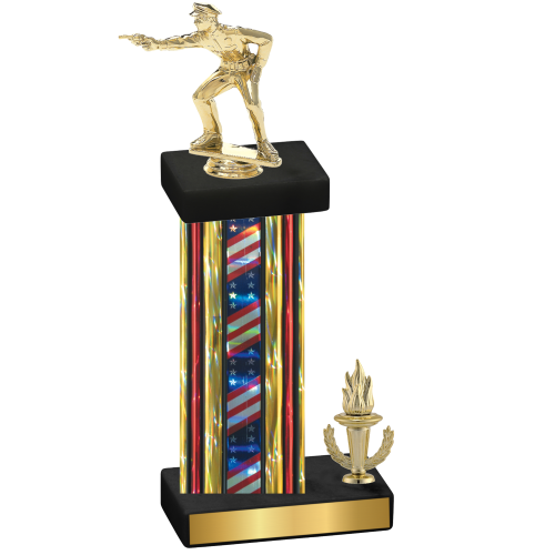 Accented Single Flag USA Victory Shooter Trophy