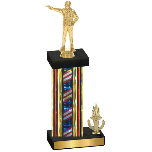 Accented Single Flag USA Victory Shooter Trophy