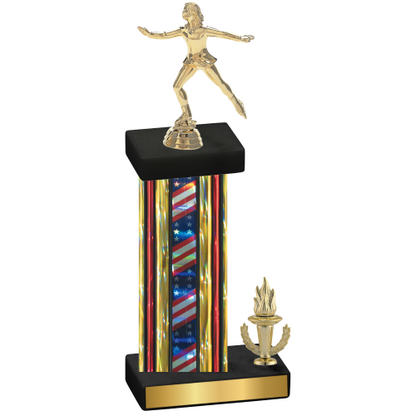Accented Single Flag USA Victory Skater Trophy