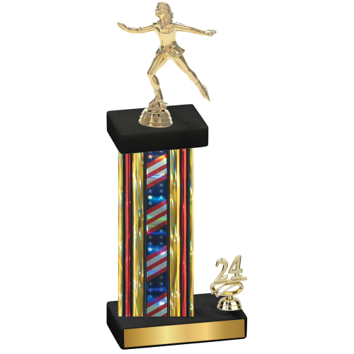 Accented Single Flag USA Year Skater Trophy