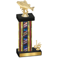 Accented Single Flag USA First Place Fishing Trophy