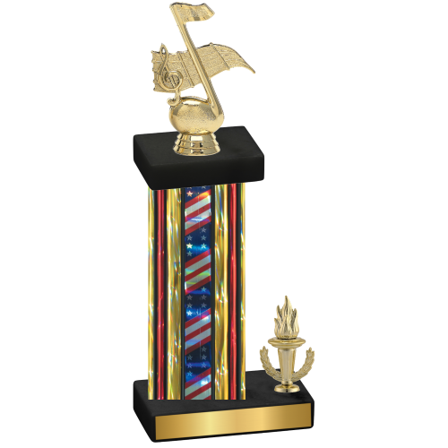 Accented Single Flag USA Victory Music Trophy