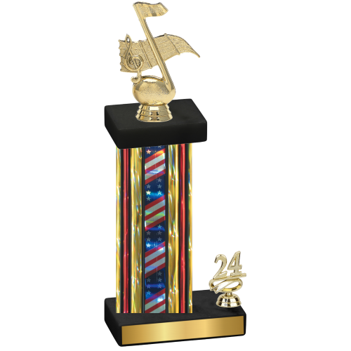 Accented Single Flag USA Year Music Trophy