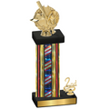 Accented Single Flag USA Second Place Baseball Trophy