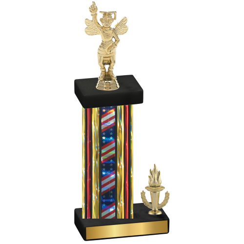 Accented Single Flag USA Victory Academics Trophy