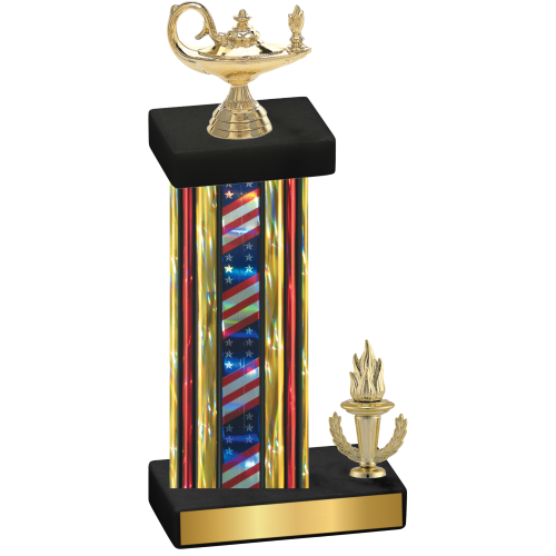 Accented Single Flag USA Victory Academics Trophy