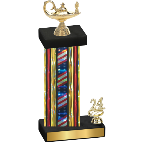 Accented Single Flag USA Year Academics Trophy