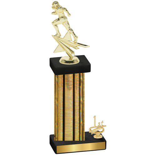 Accented Single Gold Glacier First Place Football Trophy