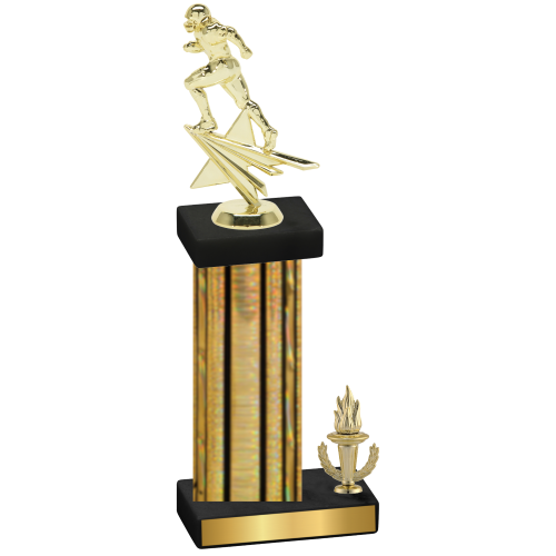 Accented Single Gold Glacier Victory Football Trophy