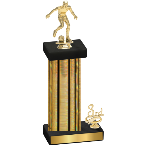 Accented Single Gold Glacier Third Place Soccer Trophy